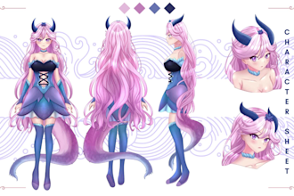 draw custom character reference sheet for vtuber, avatar, oc in anime style
