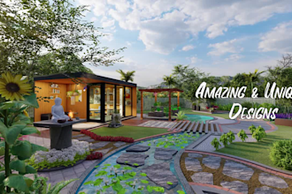 design any landscape project with 3d renderings