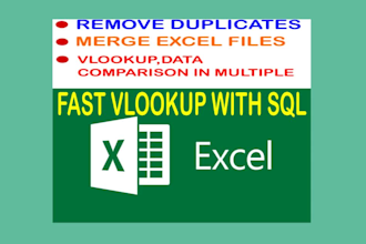 fast vlookup, merge excel files, remove duplicates