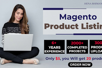 add product or upload products or product listing to magento