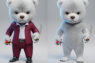 create unique 3d nft art and 3d character modeling for game or nfts