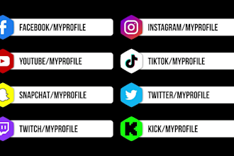 design social media lower thirds for facebook tiktok twitch kick twitter threads