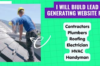 design contractor website, roofing website, hvac website and plumbing website