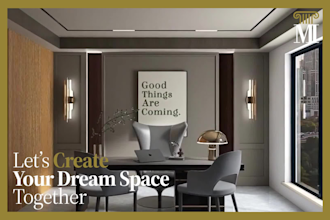 do the interior design, 3d rendering, 3d floor plan of your office or shop