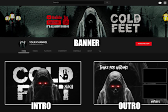 create horror scary creepy intro,outro,banner for your channel youtube