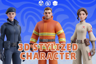create stylized 3d game character models with rigging