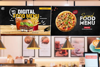 design animated digital menu for your restaurant and cafe