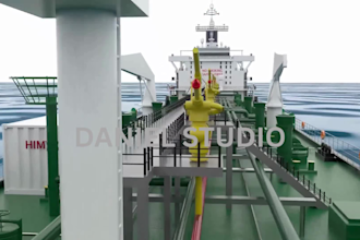 do 3d industrial ship animation oil tanker explainer and technical visualization