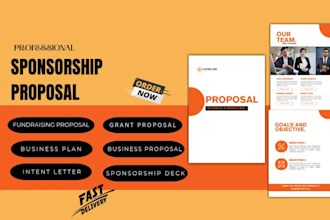 design sponsorship proposal, fundraising investor pitch deck bid letter grant