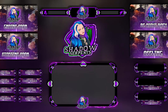 design an animated twitch stream overlay, twitch logo and emotes