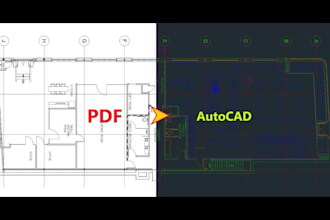 convert pdf, blue print, jpg, sketch into autocad drafting