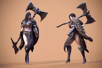 do 3d game character modeling and rigging, 3d animation short film unreal engine