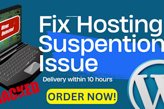 malware remove, fix bug , fix hosting suspension issue