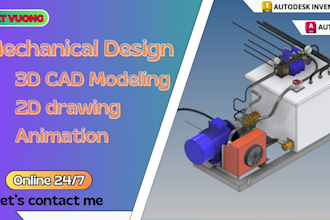 design 3d cad, drawing, product design with inventor