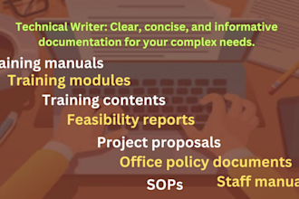 craft user manuals, training guides, policy, jd and sops