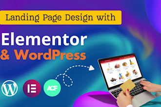 create small or local business sass landing web page, sales page using elementor