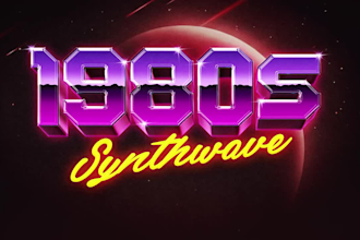 design a futuristic 80s retro synthwave logo