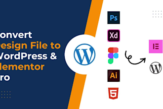 convert xd, ai, PSD, figma or HTML to wordpress or elementor pro