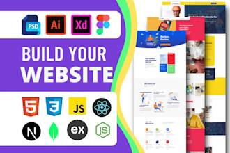 build a react website or landing page using react, next js
