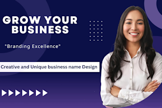 create a top business name website and app youtube channel brand name or tagline