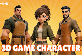 create stylized 3d game character for unity, ue5 and order with rigging