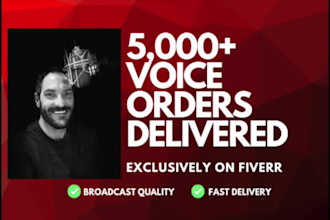 record an awesome professional male voiceover for anything, today