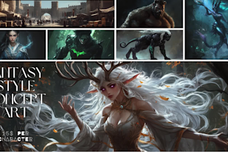 create fantasy and concept based characters for game art
