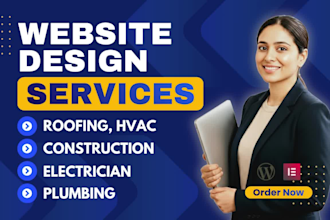 design construction, hvac, plumbing, remodeling, roofing or contractor website
