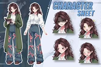 design character sheet or reference sheet for your character
