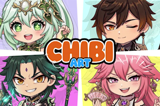 draw anime chibi character art for design character fanart kawaii