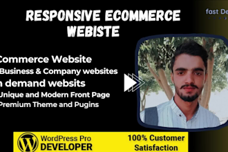 built responsive wordpress ecommerce store woocommerce website