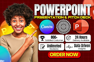 design and redesign presentation slides, powerpoint deck, investor pitch deck