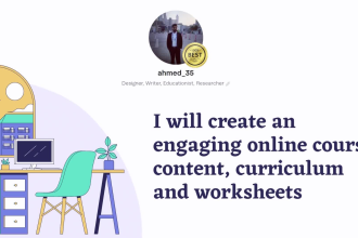 create online course content, lesson plan and worksheets