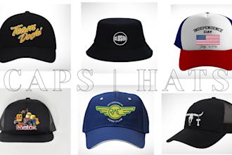 do custom cap, hat, and snapback design and mockup