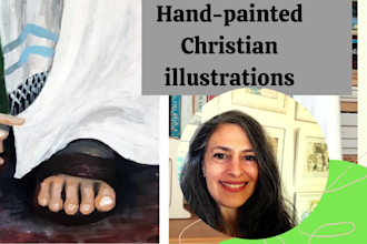 create inspiring painted christian illustrations