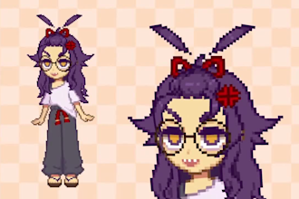 draw cute pixel live2d chibi vtuber model or nsfw 2d avatar for streaming