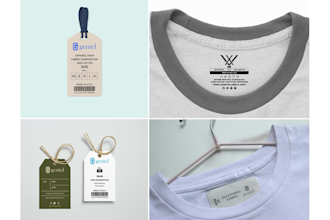 design clothing label, neck label, hang tag within 5 hours