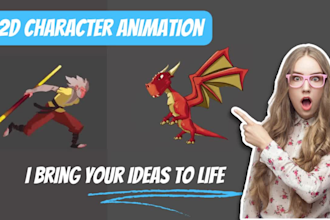 create 2d game character or 2d game character animation