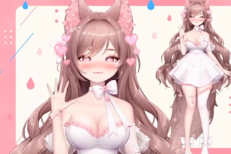 design 2d vtuber model, live2d model, vtuber rigging, live2d vtuber model, rig