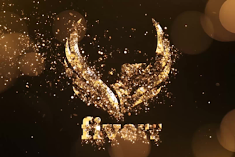 build your animation intro logo with golden particles, outro video