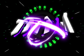make animated logo intro for twitch, kick, and youtube