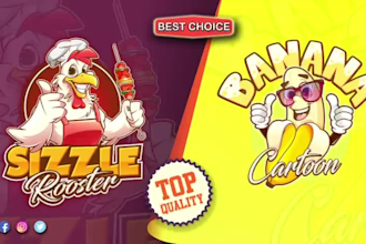 design a custom cartoon mascot logo for your twitch or youtube channel