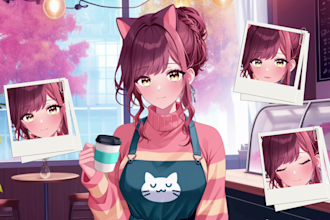 design png tuber and vtuber model for streams in vtuber anime style
