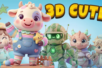create a cute 3d character or mascot for games and animation