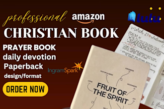 upload format design christian ebook, kdp journal, kindle formatting,canva ebook