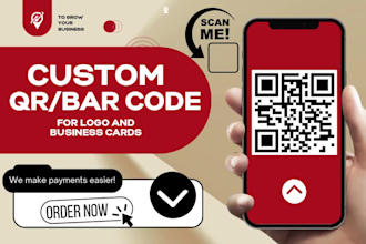 professional qr code design for business card design and logo design, barcode