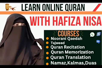 be your online quran teacher, tutoring quran with tajweed, qirat and translation