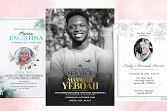 do funeral flyer, obituary, tribute, church flyer