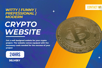 create memecoin website, crypto meme coin website within 24 hours