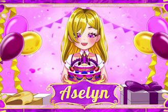 create a custom animated anime birthday card gift